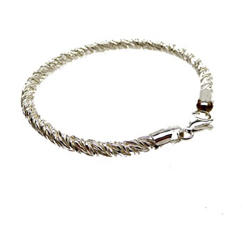 4,5mm Rævekæde/Twistet i Blank Sterlingsølv Armbånd & Halskæde 23cm, fra San - Links of Joy