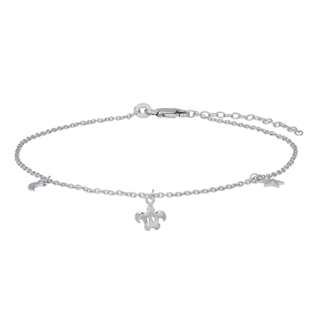 Rhd. sølv ankel BEACH52 23+4cm, fra Nordahl