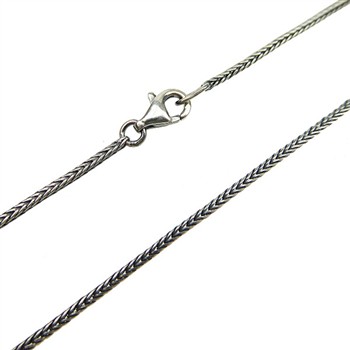 1,3mm Rævekæde i Let Oxyderet Sterlingsølv Armbånd & Halskæde 60cm, fra San - Links of Joy