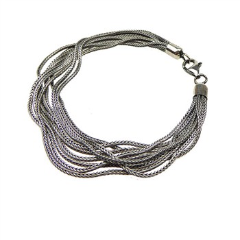 Armbånd & halskæde - 9 rk.Rævekæde - Letoxyderet 21cm, fra San - Links of Joy