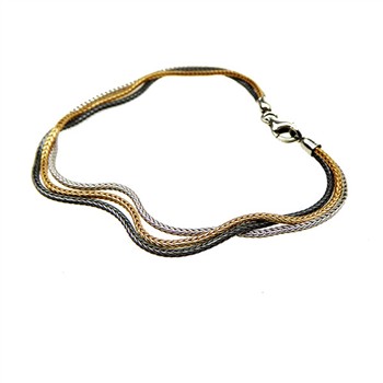 Armbånd & halskæde - 3 rk.Rævekæde - 3 farvet 21cm, fra San - Links of Joy