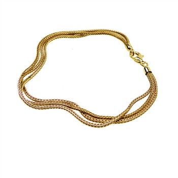 Armbånd & halskæde - 3 rk.Rævekæde - Forgyldt 21cm, fra San - Links of Joy