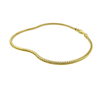 2,1mm Rævekæde i Forgyldt Sterlingsølv Armbånd & Halskæde 60cm, fra San - Links of Joy