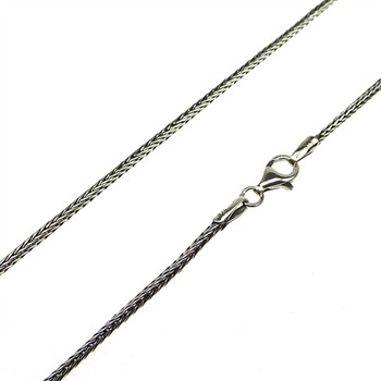 1,8mm Rævekæde i Let Oxyderet Sterlingsølv Armbånd & Halskæde Letoxyderet 21cm, fra San - Links of Joy
