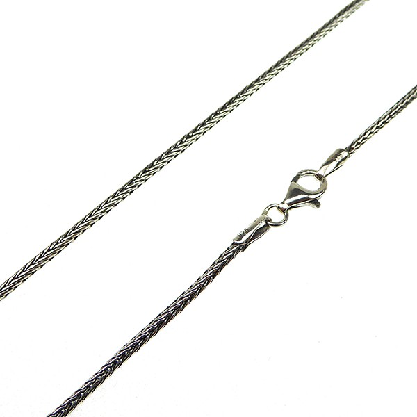 1,8mm Rævekæde i Let Oxyderet Sterlingsølv Armbånd & Halskæde Letoxyderet 17cm, fra San - Links of Joy