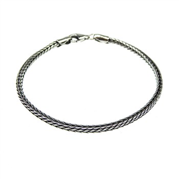 2,8mm Rævekæde i Let Oxyderet Sterlingsølv Armbånd & Halskæde Letoxyderet 19cm, fra San - Links of Joy