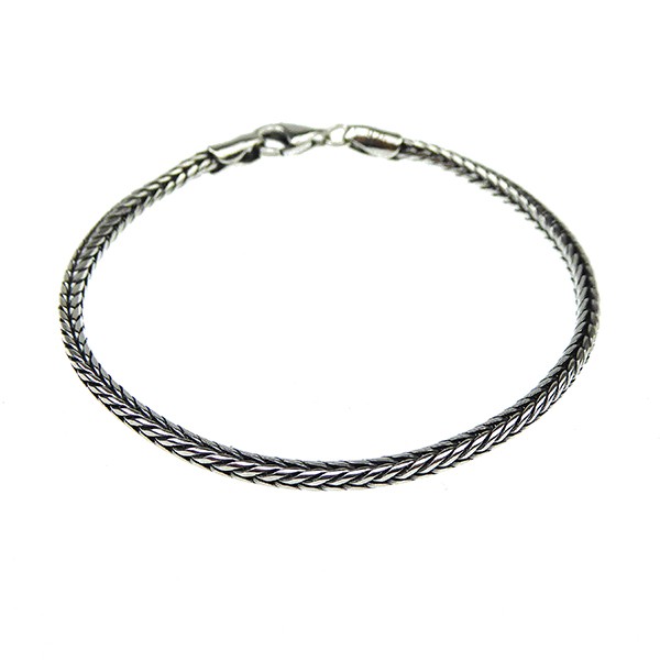 2,8mm Rævekæde i Let Oxyderet Sterlingsølv Armbånd & Halskæde Letoxyderet 19cm, fra San - Links of Joy