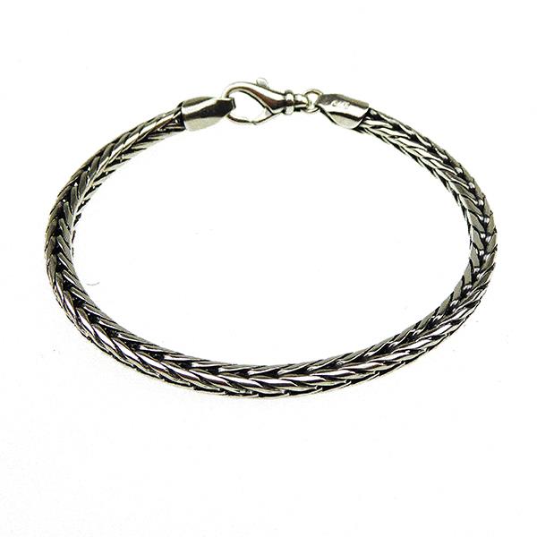 4mm Rævekæde i Let Oxyderet Sterlingsølv Armbånd & Halskæde Letoxyderet 19cm, fra San - Links of Joy
