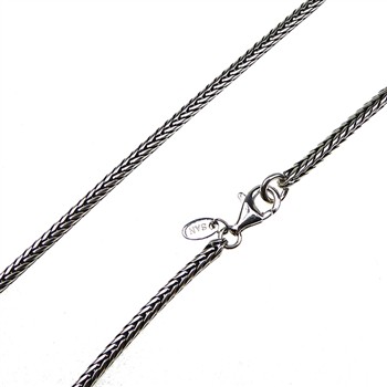 3,2mm Rævekæde i Let Oxyderet Sterlingsølv Armbånd & Halskædefor Letoxyderet 23cm, fra San - Links of Joy
