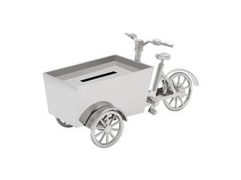 Sparebøsse cykel, sølv farvet, fra Noa Kids
