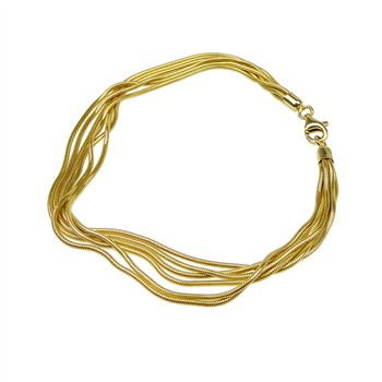 Armbånd & halskæde - 6 rk.Slange/Forgyldt 21cm, fra San - Links of Joy