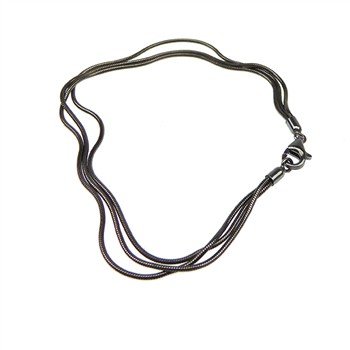 Armbånd & halskæde - 3 rk. Slange - Oxyderet 21cm, fra San - Links of Joy
