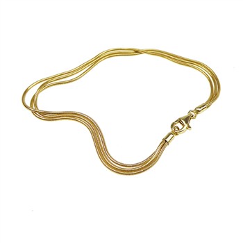 Armbånd & halskæde - 3 rk.Slange/Forgyldt 21cm, fra San - Links of Joy