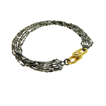 Armbånd & halskæde - Oxyderet m.Forgyldt Magnetlås 21cm, fra San - Links of Joy