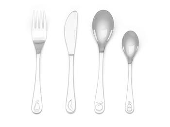 Børnebestik, 4-delt, Miffy-frugt, rustfrit stål, fra Noa Kids