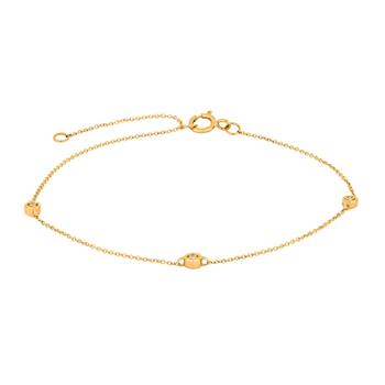 14kt. guldarmbånd m/ 3 x dia. 0.01ct W/SI, fra Siersbøl