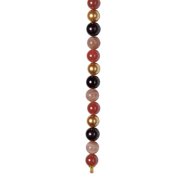 Sun stone, karneol, granat, MOP 12mm system-kæde, fra Heinzendorff