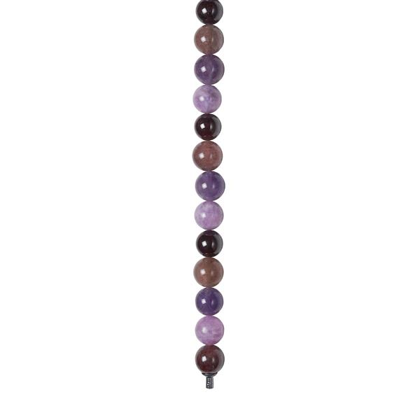 Amethyst, cherry quartz,  spong quartz, granat 12mm system-kæde, fra Heinzendorff