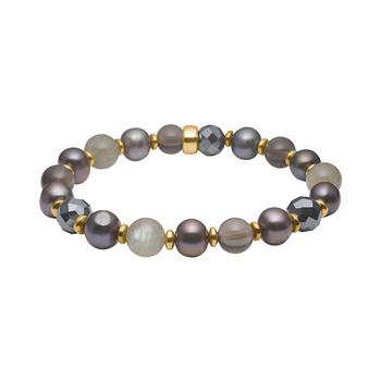 Fvp., forg. hematit, røgquartz, hematit, labradorit armbånd, fra Heinzendorff