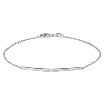 14kt. Hvidgulds armb. m. dia 0.05ct W/SI 16+2cm, fra Siersbøl