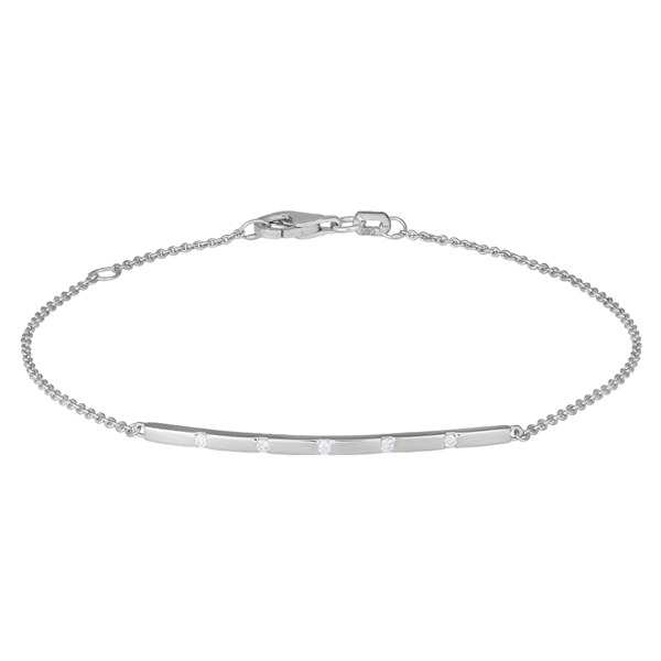 14kt. Hvidgulds armb. m. dia 0.05ct W/SI 16+2cm, fra Siersbøl