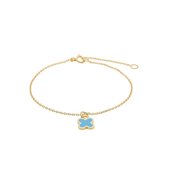 Forg. sølvarmbånd m. blå epoxy, fra Noa Kids