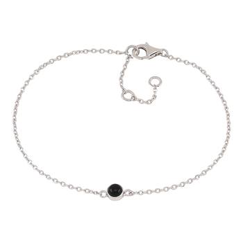 Rhd. sølv armbånd SWEETS52 black onyx 4,5mm, fra Nordahl