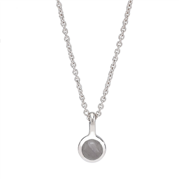 Rhd. sølvkæde SWEETS52 grey moonstone 5mm, fra Nordahl