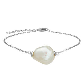 Rhd. sølv armbånd BAROQUE52 ferskvandsperle 14mm, fra Nordahl