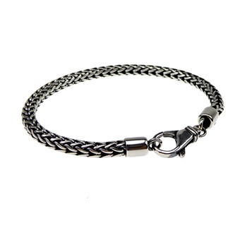 Ø 5,3mm Rævekæde i Let Oxyderet Sterlingsølv Armbånd & Halskæde 25cm, fra San - Links of Joy