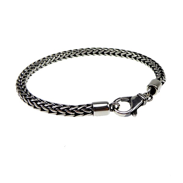 Ø 5,3mm Rævekæde i Let Oxyderet Sterlingsølv Armbånd & Halskæde 25cm, fra San - Links of Joy