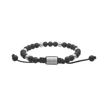SON armbånd mat sort agate og stål, fra Son of Noa