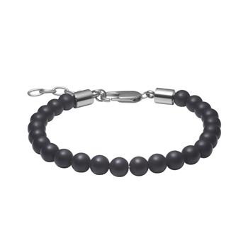 SON armbånd mat sort onyx 6mm, 19cm - 23cm, fra Son of Noa