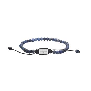 SON armbånd blå kvarts sten og stål 4mm, 19-25cm, fra Son of Noa