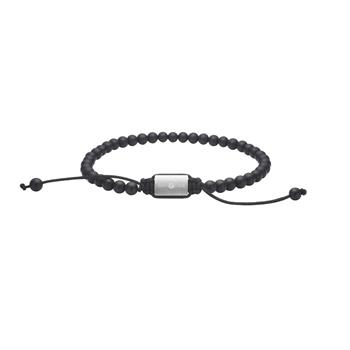 SON armbånd mat sort onyx 4mm, 19cm - 25cm, fra Son of Noa