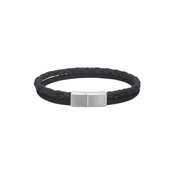 SON armbånd sort kalveskind rund flet/glat 8mm - 23cm, fra Son of Noa