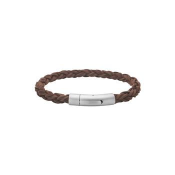 SON armbånd brun kalveskind rund flet 6mm - 23cm, fra Son of Noa
