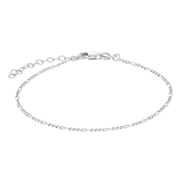 Rhod. sølvarmbånd FIGARO52 1,2mm , fra Nordahl