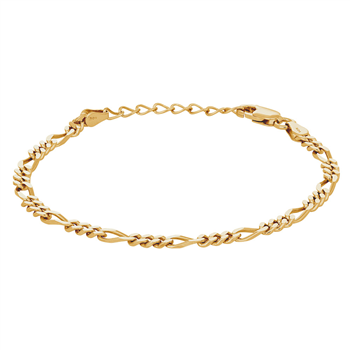 Forgyldt sølv armbånd FIGARO52 3mm , fra Nordahl