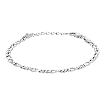 Rhd. sølv armbånd FIGARO52 3mm , fra Nordahl