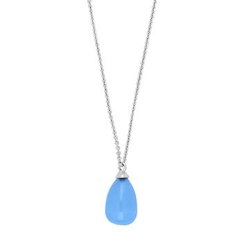 Rhd. sølvkæde SWEETS52 blue chalcedon , fra Nordahl