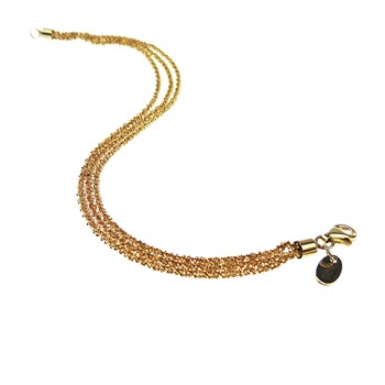 Armbånd & Halskæde - 3 rækket DiamondCut & Forgyldt 22cm, fra San - Links of Joy