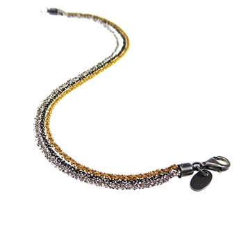 Armbånd & Halskæde - 3 rækket DiamondCut & 3 farvet 19cm, fra San - Links of Joy