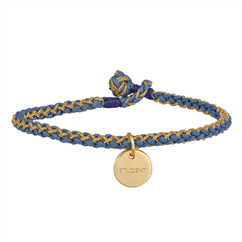 Håndflettet armbånd 16,5cm STUDENT blå FG , fra Nordahl