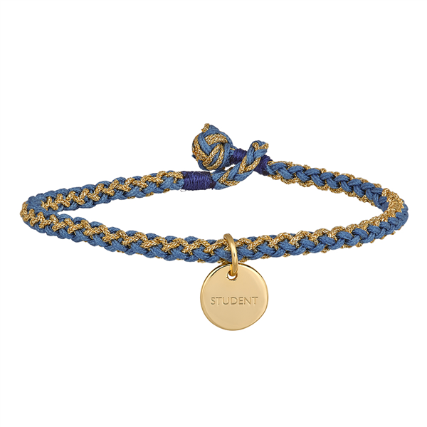 Håndflettet armbånd 16,5cm STUDENT blå FG , fra Nordahl