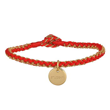 Håndflettet armbånd 16,5cm STUDENT rød FG , fra Nordahl