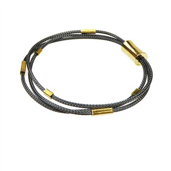 Armbånd & halskæde - 3 rk.rævekæde med Magnetlås & Sort oxyderet/Forgyldt 50cm, fra San - Links of Joy