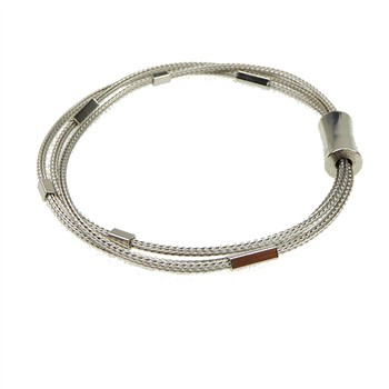 Armbånd & halskæde - 3 rk.rævekæde med Magnetlås & Rhodineret 50cm, fra San - Links of Joy