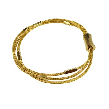 Armbånd & halskæde - 3 rk.rævekæde med Magnetlås & Forgyldt 50cm, fra San - Links of Joy