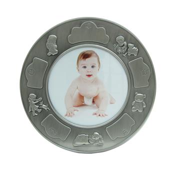 Fortinnet fotoramme (rund) m. piger, fra Noa Kids